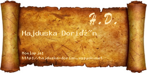 Hajduska Dorián névjegykártya